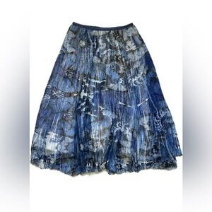 Y2K Vintage Komarov Blue and White Midi Skirt Size M
